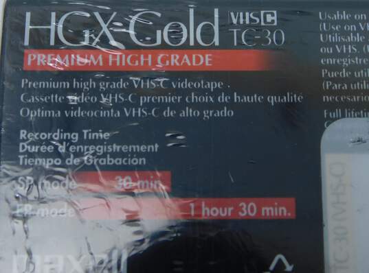 2 MAXELL VHS-C TC-30 HGX-GOLD PREMIUM HIGH GRADE VIDEO TAPES NEW Sealed image number 2