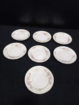 Set of 6 Homer Laughlin Eggshell Georgian Floral Bread Plates & Saucer