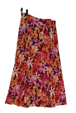Womens Multicolor Floral Banded Waist Comfort Flare Skirt Size 4