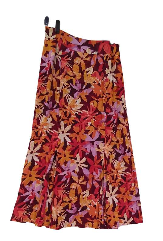 Womens Multicolor Floral Banded Waist Comfort Flare Skirt Size 4 image number 1