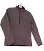 Mens Gray Long Sleeve Mock Neck 1/4 Zip Activewear Pullover Shirt Size XL image number 1