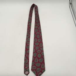 Christian Dior Mens Purple Paisley Adjustable Four In Hand Pointed Neck Tie