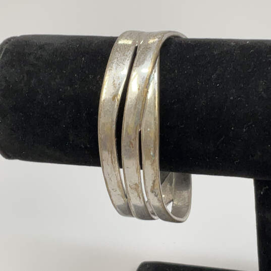 Designer Lucky Brand Silver-Tone Triple Strand Classic Cuff Bracelet image number 1