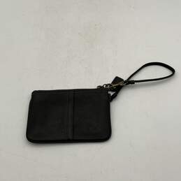 Womens Black Leather Zipper Logo Charm Wristlet Wallet alternative image