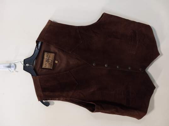 Roper Saguaro West Brown Leather Vest Size 2XL image number 1