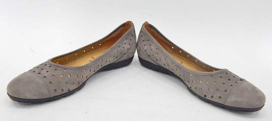 Women's Gabor Hovercraft Flats Gray Suede Cutout Shoes Slip On SZ. 7 image number 1