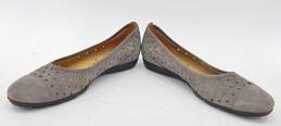 Women's Gabor Hovercraft Flats Gray Suede Cutout Shoes Slip On SZ. 7