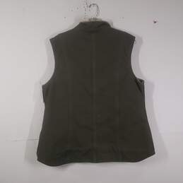 Womens Cotton Sleeveless Front Pockets Mid-Length Full-Zip Vest Size Large alternative image