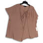 NWT Womens Beige Knot V-Neck Sleeveless Modern Pullover Blouse Top Size 28 image number 1
