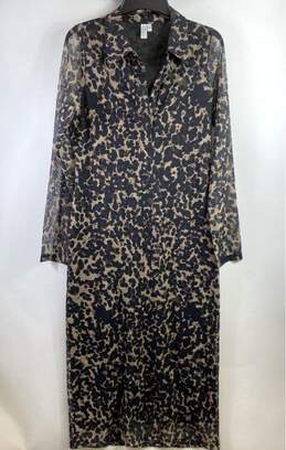 & Other Stories Women Brown Leopard Print Mesh Dress Sz 8