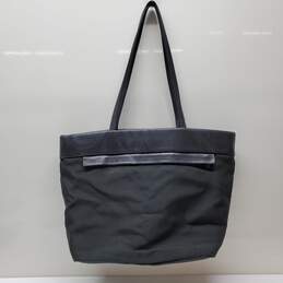 TUMI Large Travel Tote in Black with Black Leather Detail & Trim
