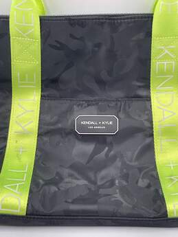 Womens Black Green Kardashian Inner Pockets Double Handle Zipper Tote Bag alternative image