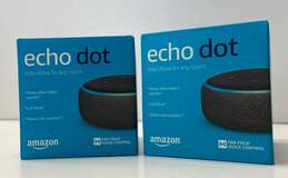 Amazon Lot of 2 Amazon Echo Dot in Charcoal (Gen 3), Grey