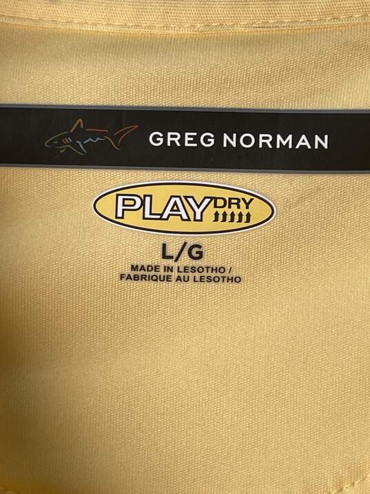 Greg Norman Play Dry Mens Yellow Golf Shirt Size L/G image number 3