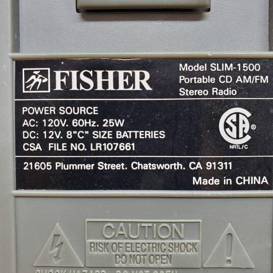 Fisher Model SLIM-1500 CD Tuner Remote For Parts/Repair image number 3