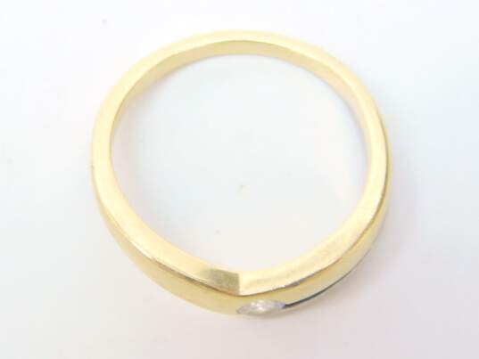 14K Yellow & White Gold 0.14 CT Round Diamond Chevron Ring 3.4g image number 5