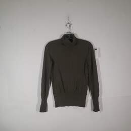 Mens Knitted Mock Neck Long Sleeve Pullover Sweater Size Medium