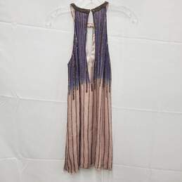 VTG Parker WM's Sansa Ombre 100% Silk Blue & Pink Beaded Mini Dress Size XS alternative image