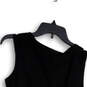 Womens Black Sleeveless Round Neck Pleated Pullover Blouse Top Size Small image number 4