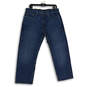 Mens Blue Denim 5 Pocket Design Dark Wash Denim Straight Jeans Size 34X29 image number 1