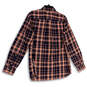 NWT Mens Pink Blue Plaid Spread Collar Long Sleeve Button-Up Shirt Size L image number 3