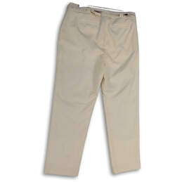 NWT Womens White Flat Front Pockets Straight Leg Dress Pants Size 14 alternative image