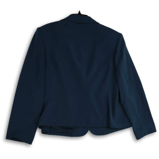 Womens Blue Long Sleeve Notch Lapel Flap Pocket Two Button Blazer Size 16W image number 2