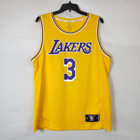 NBA Fanatics Men Yellow Los Angeles Lakers Basketball Jersey M image number 1