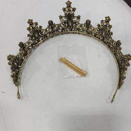 MMK Baroque Rhinestone Half Tiara Crown One Size alternative image