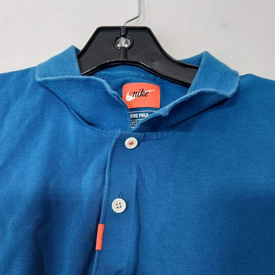 Nike Polo Dri-fit Blue Polo Shirt Men's Size L image number 4