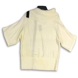 White House Black Market Womens White Black Short Sleeve Pullover Sweater Size L alternative image