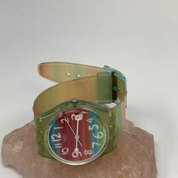Designer Swatch Swiss Rainbow Round Dial Adjustable Strap Analog Wristwatch