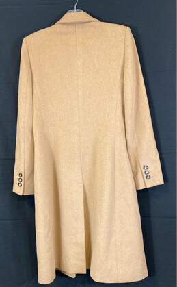 Armani Collezioni Womens Beige Wool Long Sleeve Notch Lapel Long Overcoat Size 2 alternative image