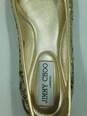 Authentic Jimmy Choo Gold Sequin Flats W 5 image number 8