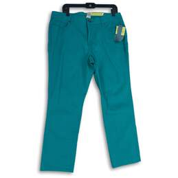 NWT Sonoma Womens Blue Denim 5-Pocket Design Straight Leg Jeans Size 16P