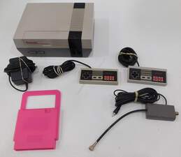 Nintendo NES Console with Controllers + Wires Untested
