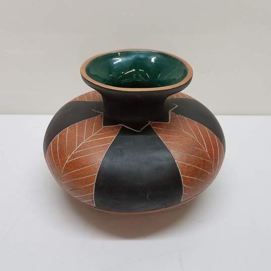 Vintage Handmade Pottery Geometric Designed Pot image number 1