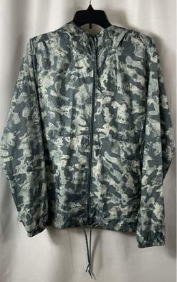 Columbia Women Green Camouflage Long Sleeve Hooded Windbreaker Jacket Size Large