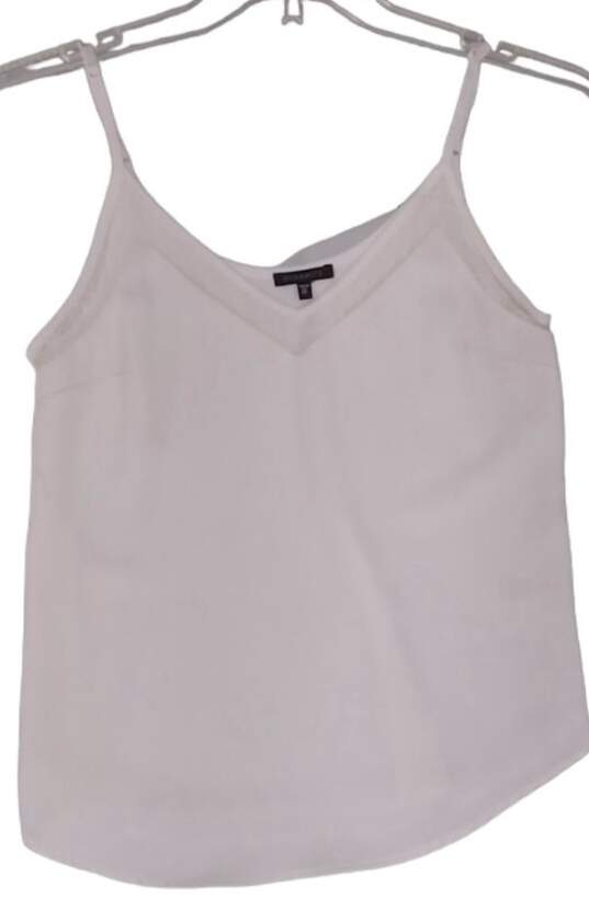 Womens White Sleeveless V Neck Camisole Blouse Top S image number 3