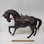VTG Leather Wrapped Statue Figure w Saddle & Stirrup Dark Brown Horse 16 x 19 image number 2