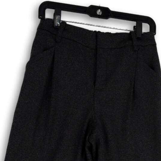 Womens Black Flat Front Slash Pocket Straight Leg Dress Pants Size 4 image number 3