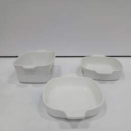 Bundle of 3 White w/ Floral Design Corning Ware Dishes alternative image
