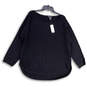 NWT Womens Black Knitted Long Sleeve Round Neck Pullover Sweater Size 1X image number 1
