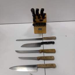 Lot of Chicago Cutlery Knives with Knife Block