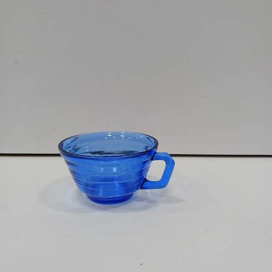 Set of 6 Hazel Atlas Moderntone Cobalt Blue Depression Glass Cups image number 4