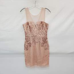 BCBGMAXAZRIA Pink Lined Sequin Sleeveless Dress WM Size 4