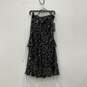 NWT Lauren Ralph Lauren Womens Black White Ruffle Abstract Long Maxi Skirt Sz L image number 1