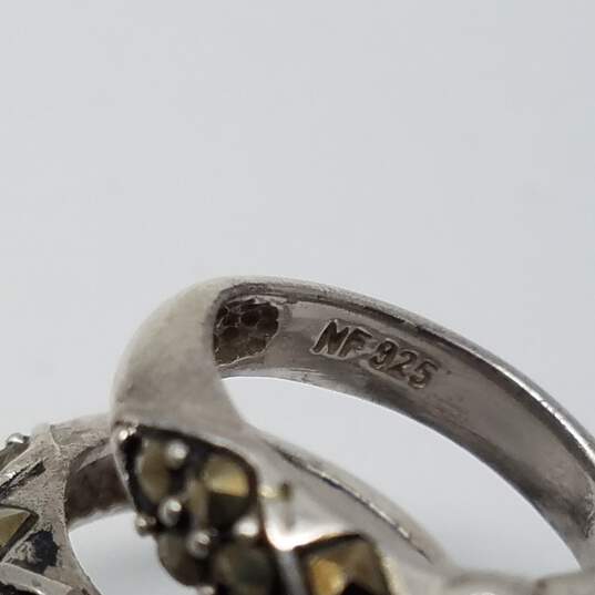 Sterling Silver Assorted Gemstone Post Earring Sz 3-7 1/2 Ring Bundle 32.2g image number 9