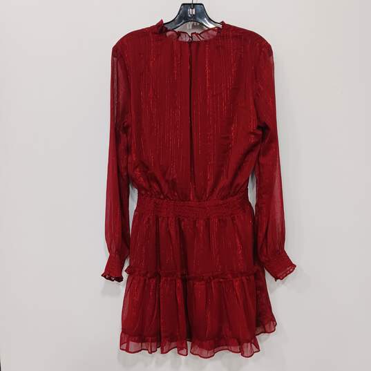 Nordstrom NSR Ruffle Trim Smock Mini Dress Women's Size M image number 2