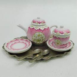 American Girl Felicity Colonial Tea Set Tray Spoons Teapot Sugar Bowl Saucers
